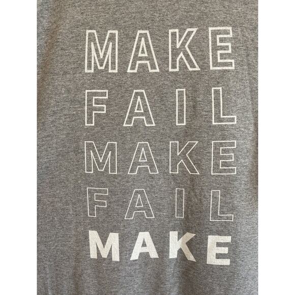 Men's T-Shirt 2XL “Make Fail Make” DryBlend ✨NEW✨ Sport Grey with Black - Picture 1 of 4